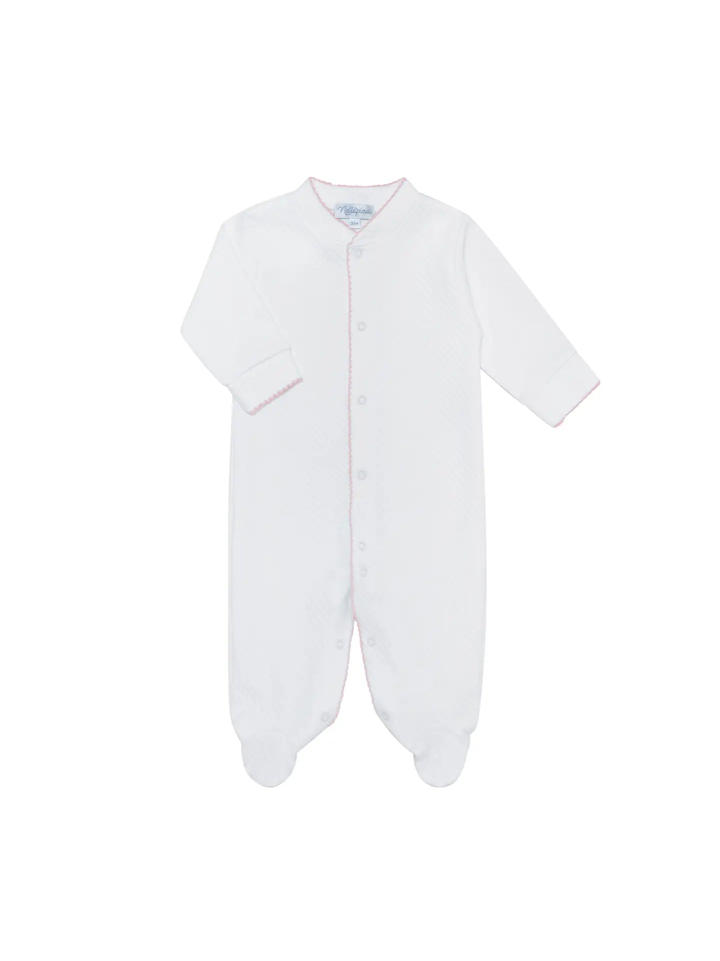 Milano Baby Footie Pink Picot Trim