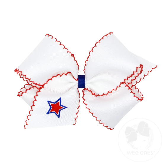 King Embroidered FWK Bow Stitch Edge