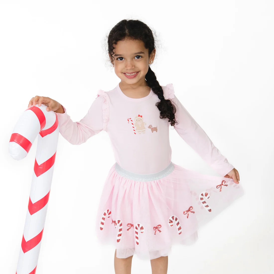 Candy Canes Tutu Skirt With Bike Shorts