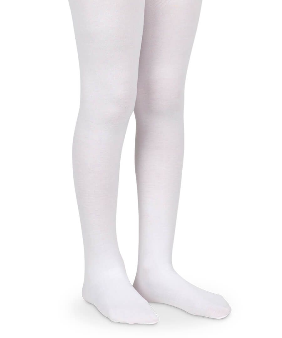White Smooth Microfiber Tights - 1 Pair