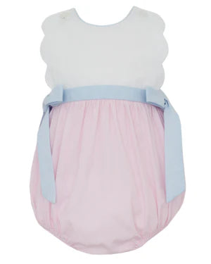 Pink Check Scalloped Bubble With Sidebows