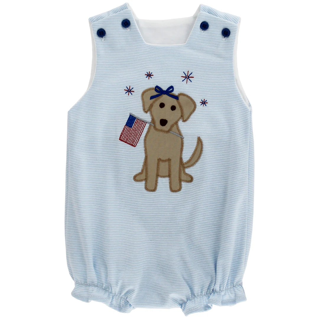 Patriotic Pup - Girls Knit Bubble