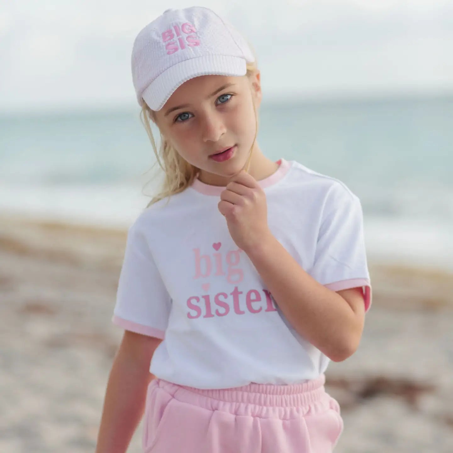 Big Sis Seersucker Baseball Hat