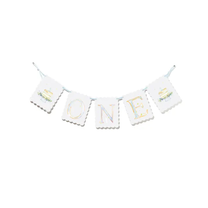 ONE Highchair Banner Blue