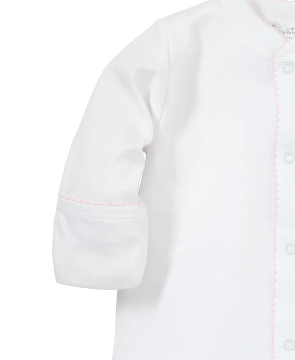 White With Pink Trim Conv Gown Preemie