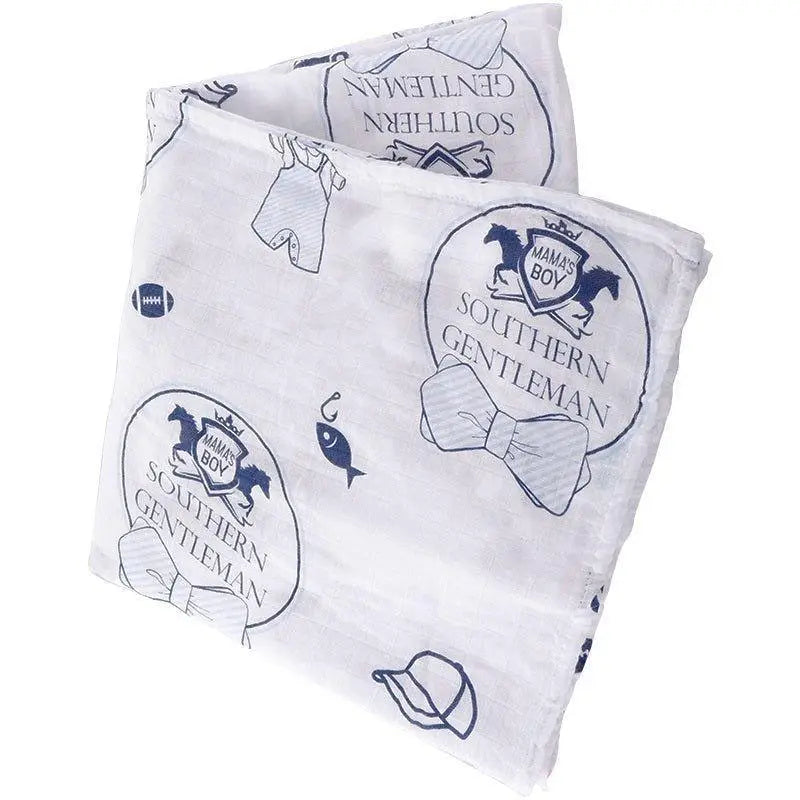 Southern Gentleman Muslin Swaddle Blanket