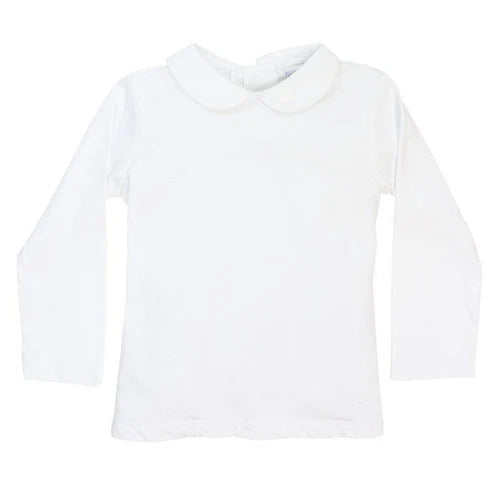 White Knit Unisex L/S Piped Shirt