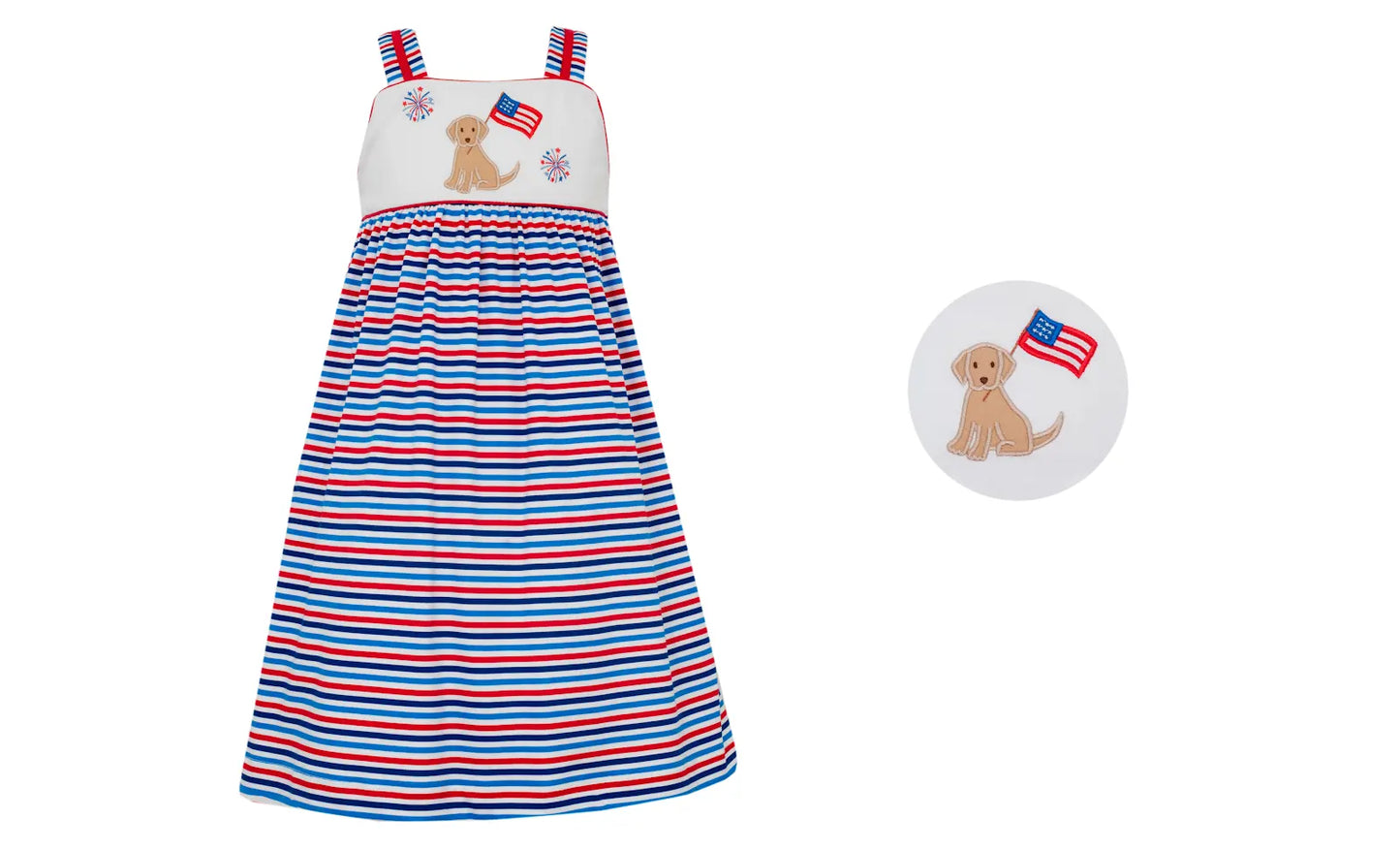 Pup Red Multi Color Knit Stripe Strap Sundress