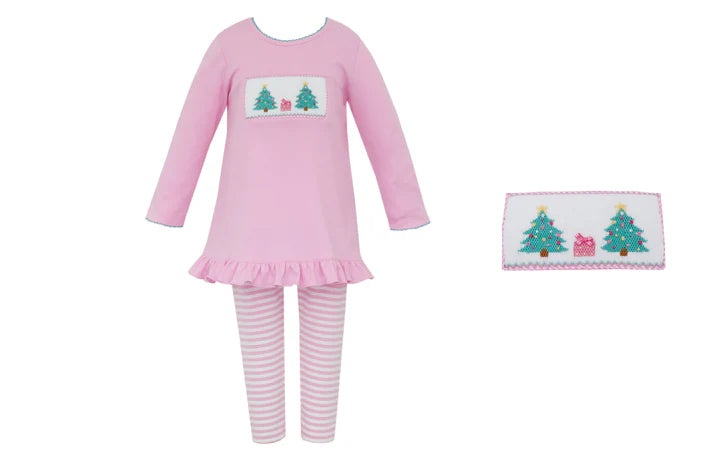 Knit Tunic Set - Pink Christmas Tree