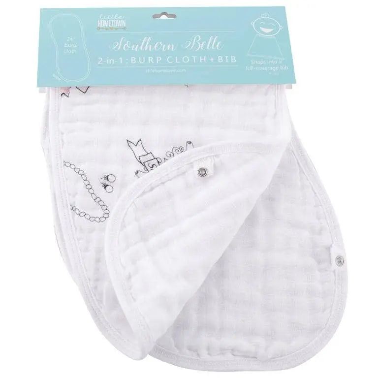 Southern Belle Burp Cloth & Bib Combo