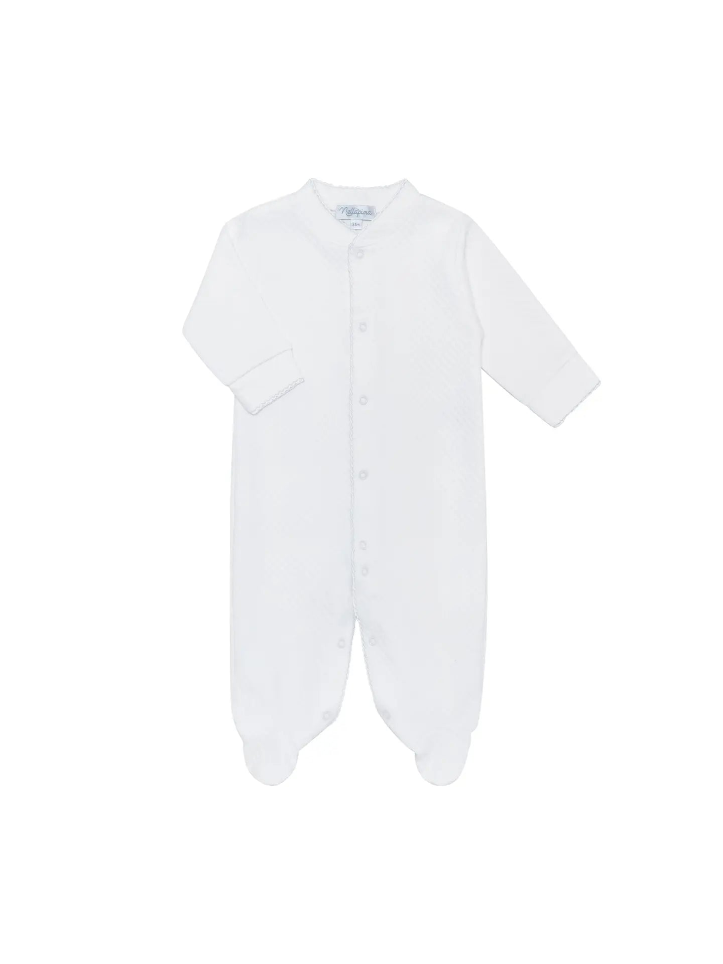 Milano Baby Footie White Picot Trim
