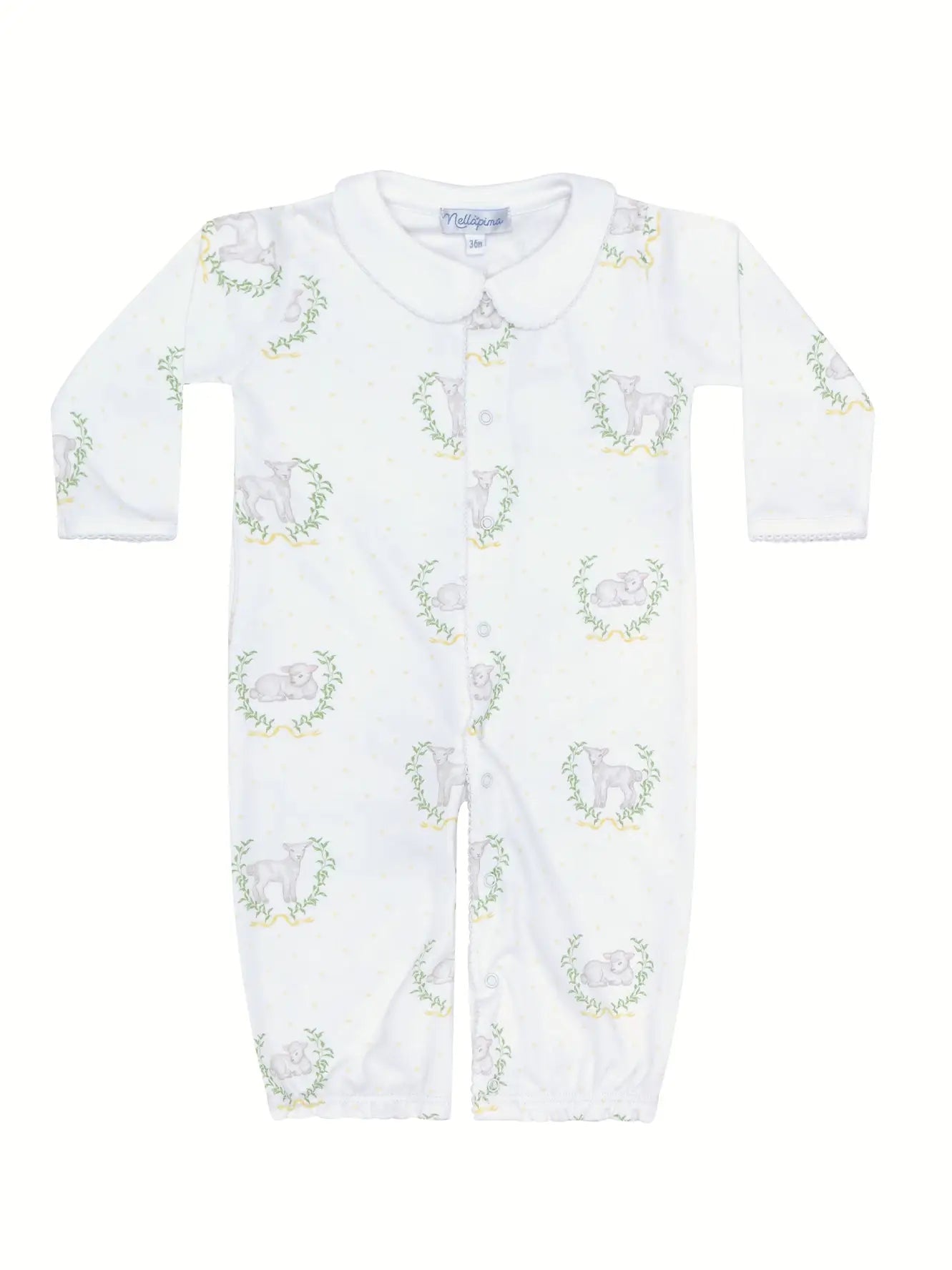 Yellow Lamb Print Converter Gown