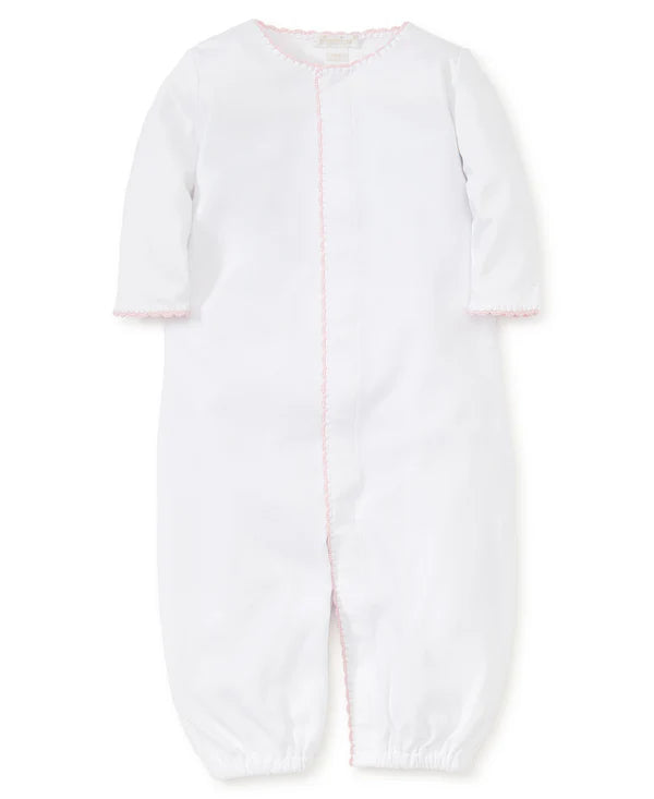 White With Pink Trim Conv Gown - Newborn