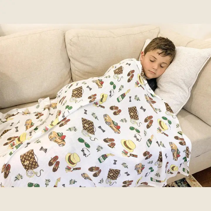 Dapper Napper Muslin Swaddle Blanket