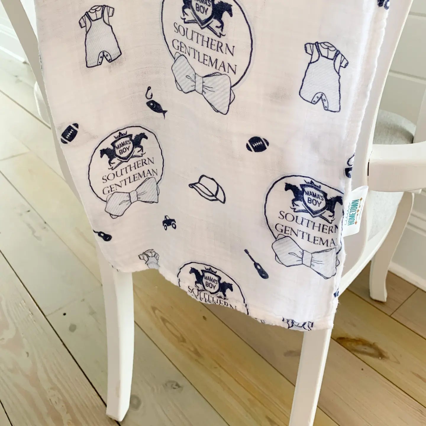 Southern Gentleman Muslin Swaddle Blanket