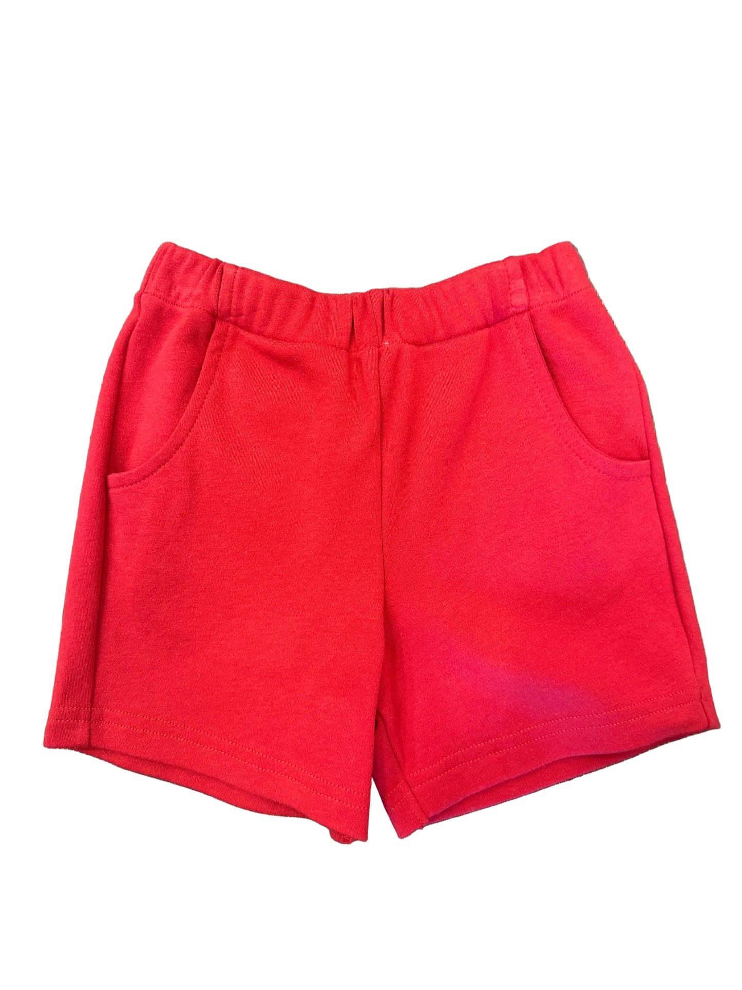 Red Knit Boys Shorts with Pockets