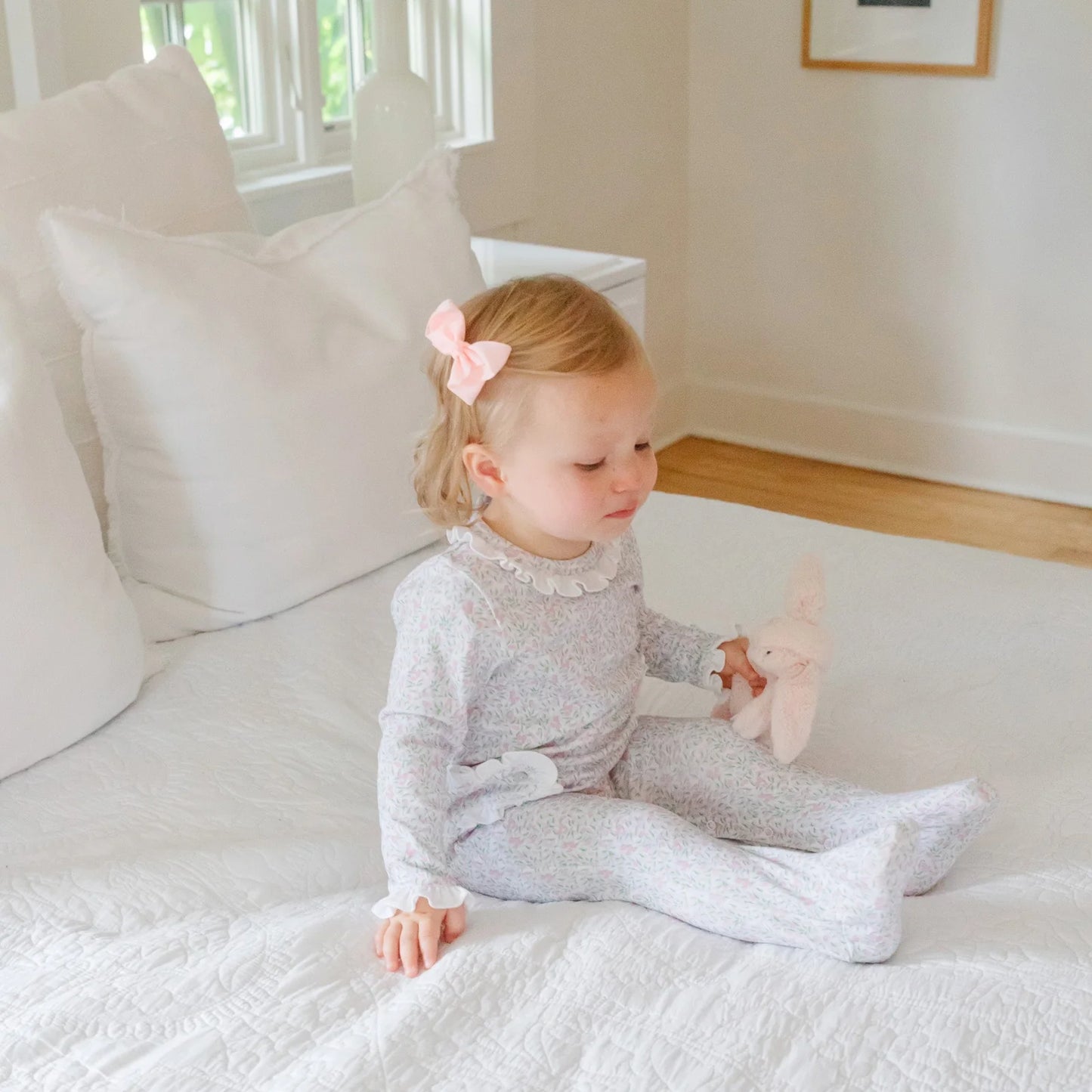 Lucy Girls Romper Garden Soiree