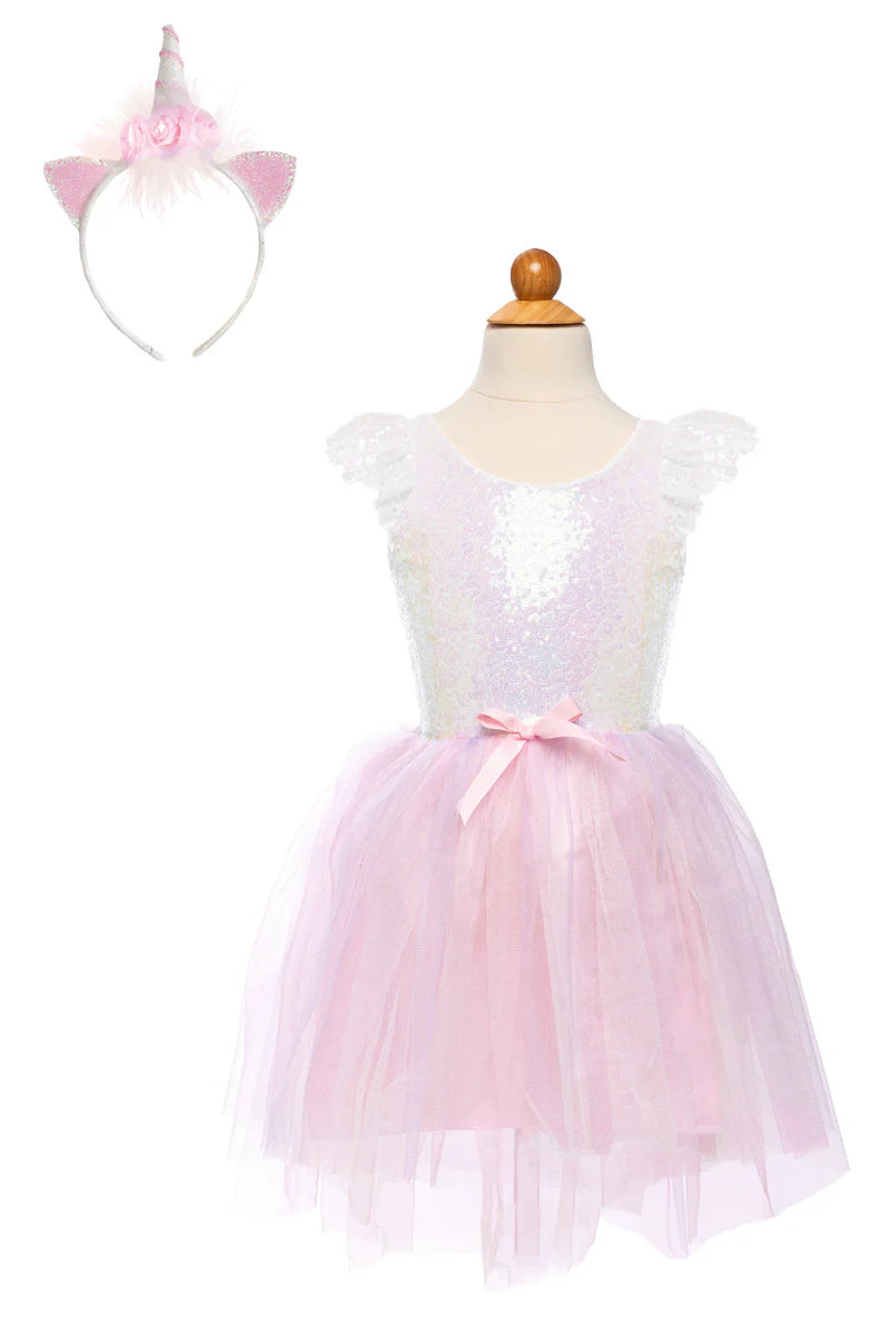 Dreamy Unicorn Dress & Headband Iridescent Pink