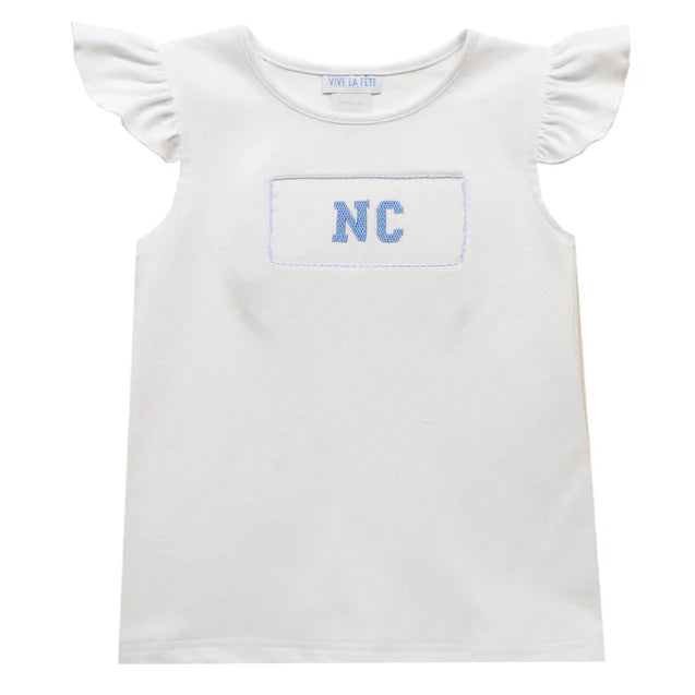 Carolina Embroidered White Knit Angel Sleeve