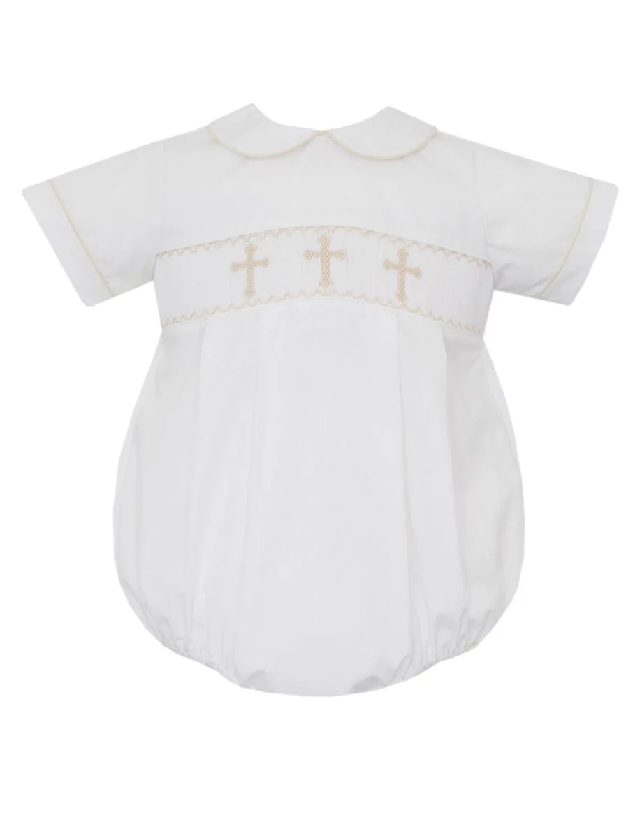Boys Crosses White Poplin Bubble