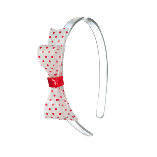 Bowtie Dotted Red/white Headband