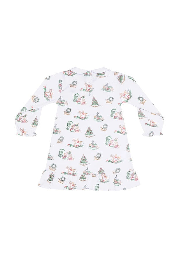 Christmas Toile Long Sleeve Playtime Dress