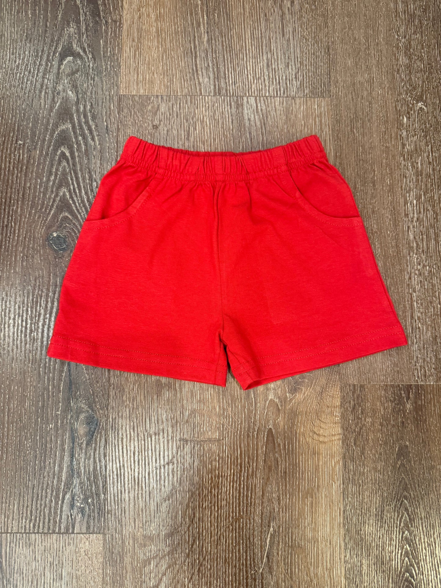 Jersey Red Shorts With Pocket