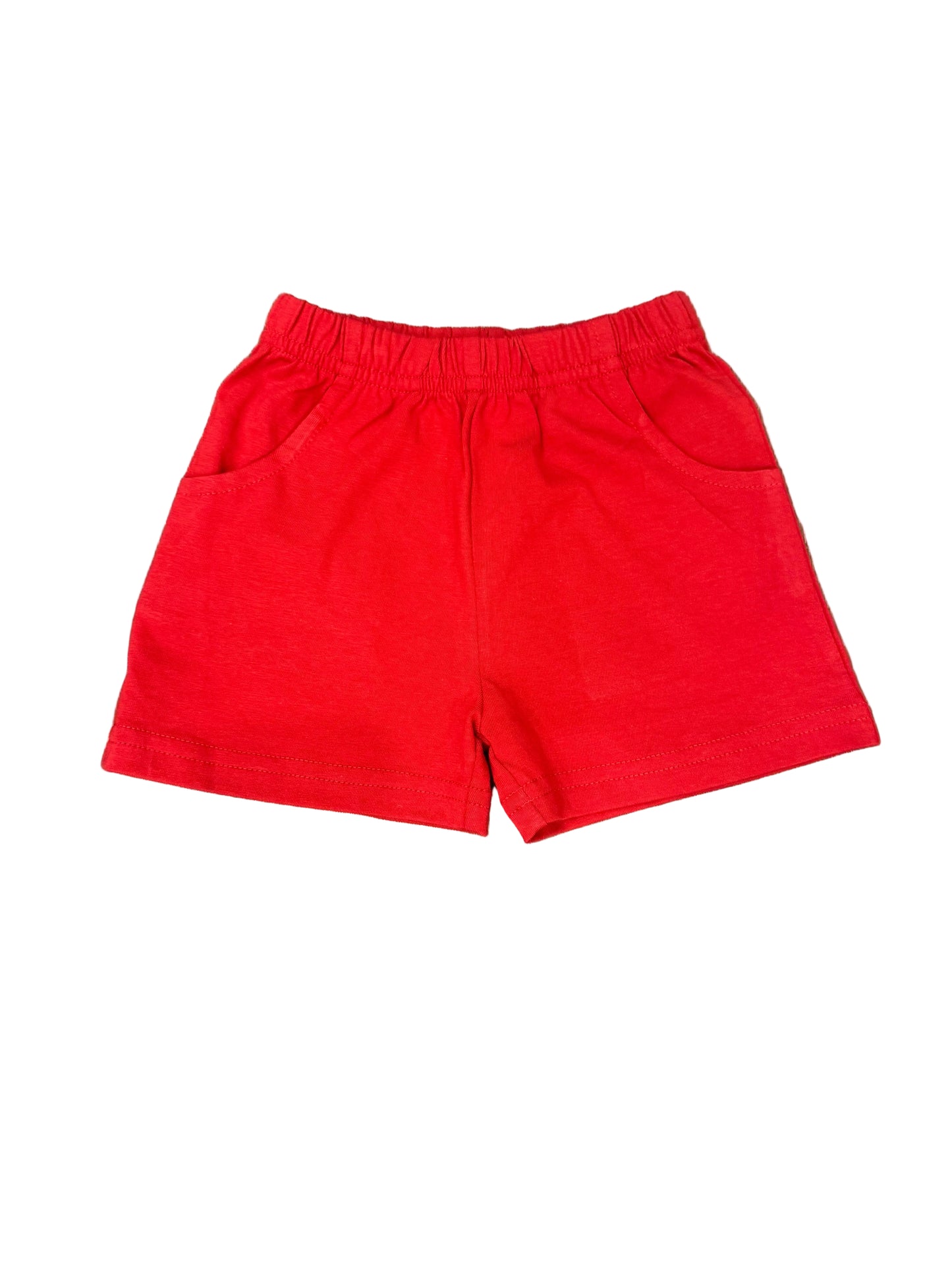 Jersey Red Shorts With Pocket