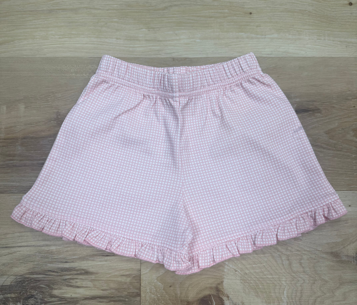 Gingham Pink With Ruffle Shorts