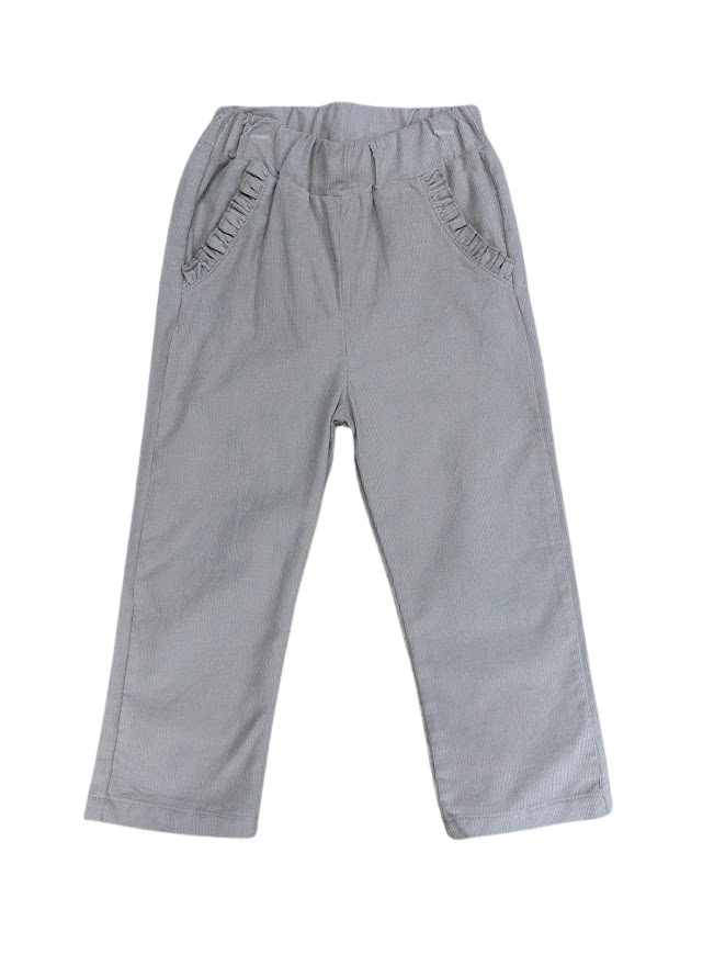 Corduroy Sand Pants With Ruffle Pocket
