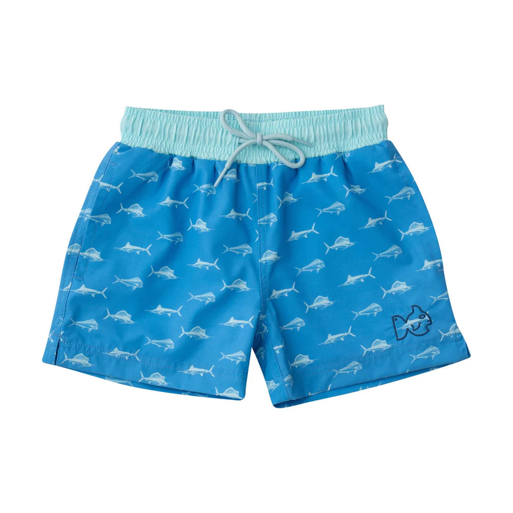 Boys Boogie Board Swim Trunk Marina Fish Print