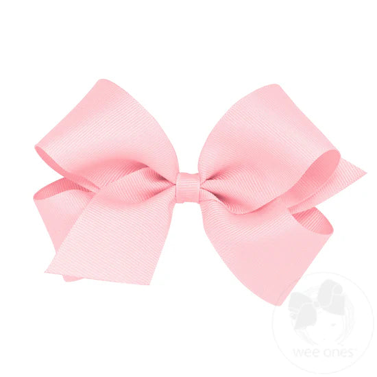 Medium Solid Grossgrain Light Pink Bow