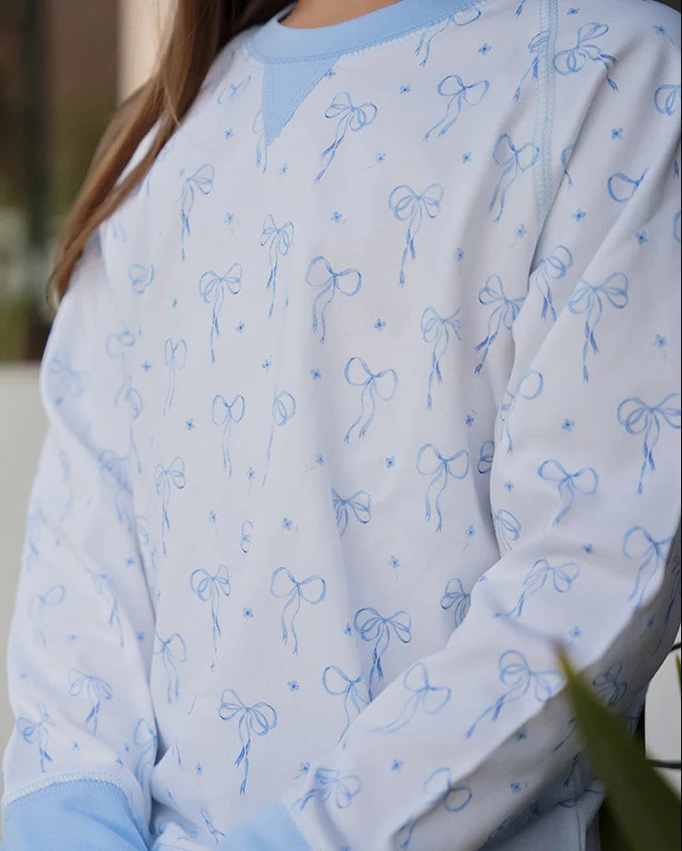 Sidney Sweatshirt Blue Bows