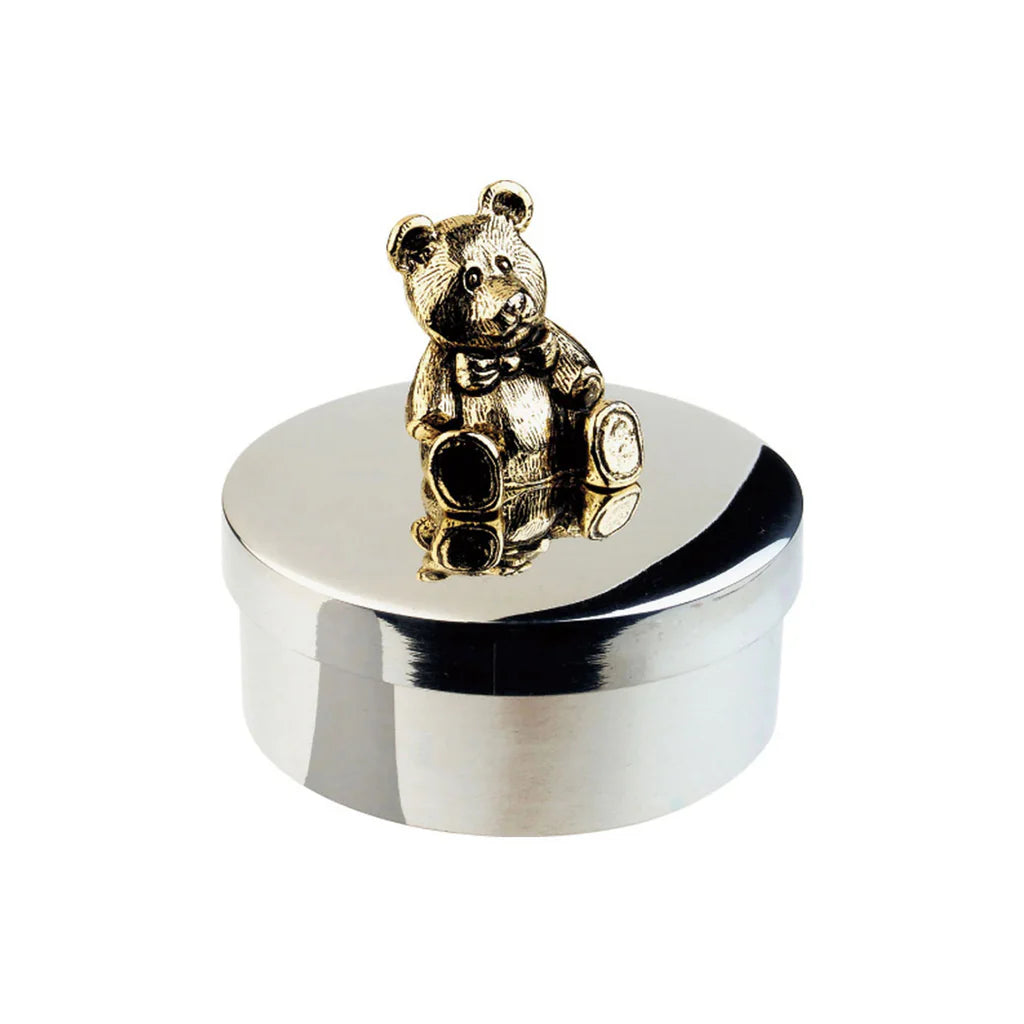 Pewter Keepsake Box With Teddy