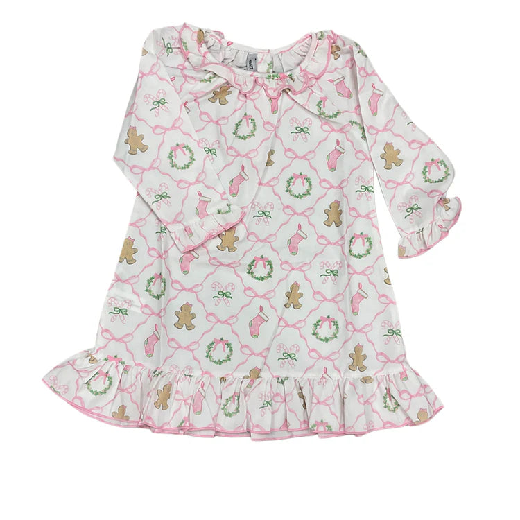 Christmas Bow Trellis Print Gown