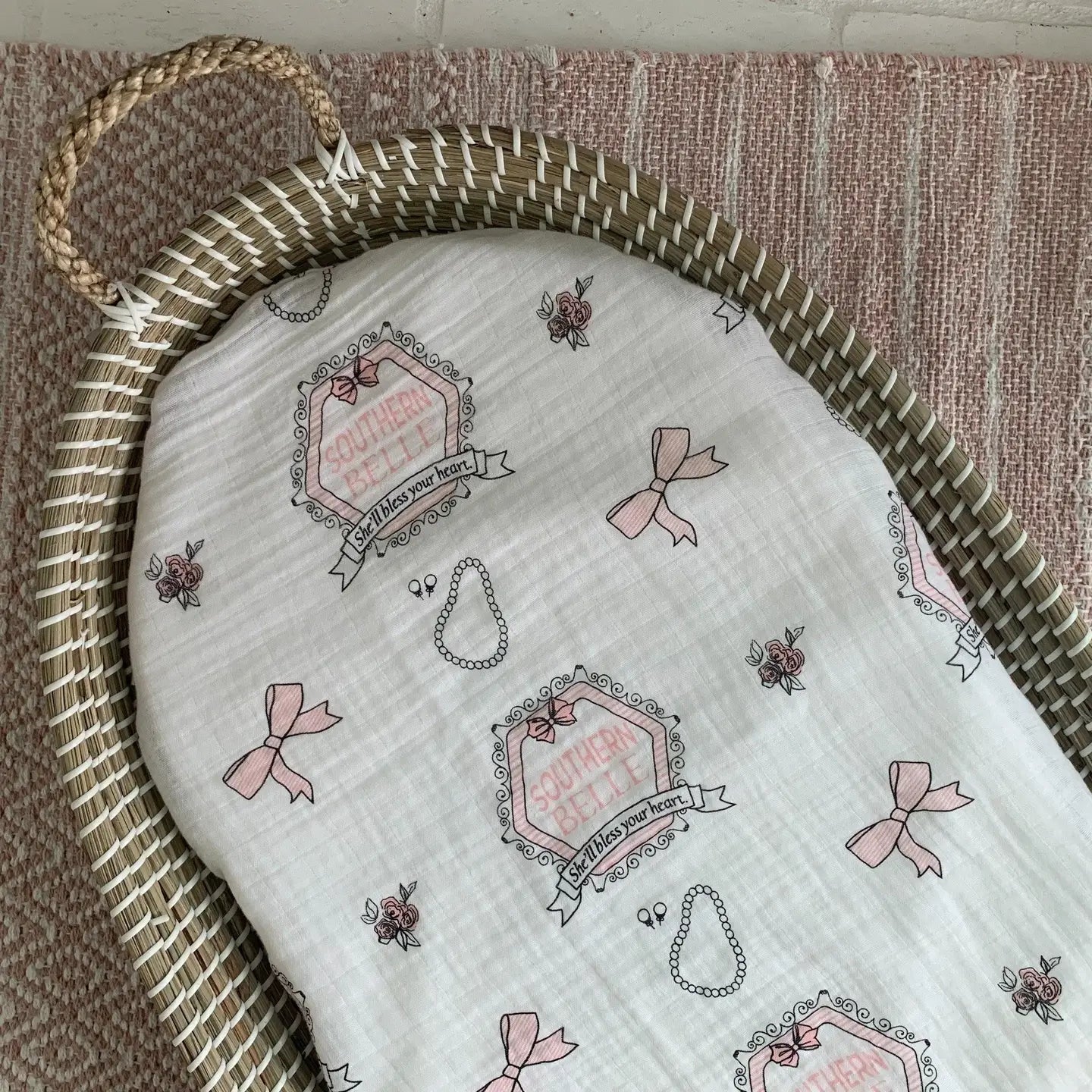 Southern Belle Muslin Swaddle Blanket