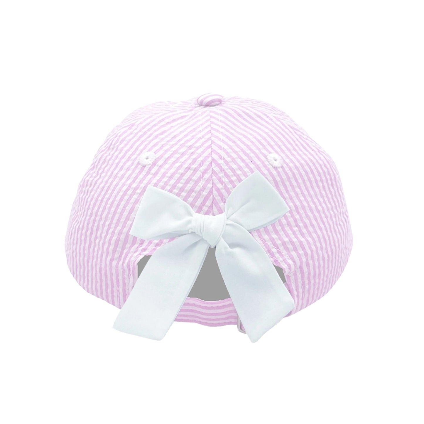 Big Sis Baseball Hat - Pink Seersucker