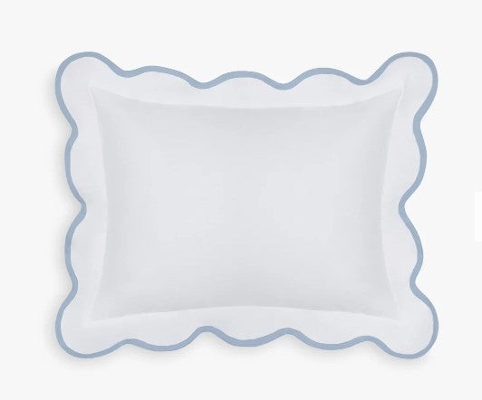 Blue Scallop Pillow Sham with Insert
