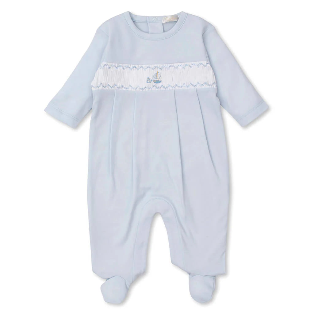 Hand Smocked Footie With Boat