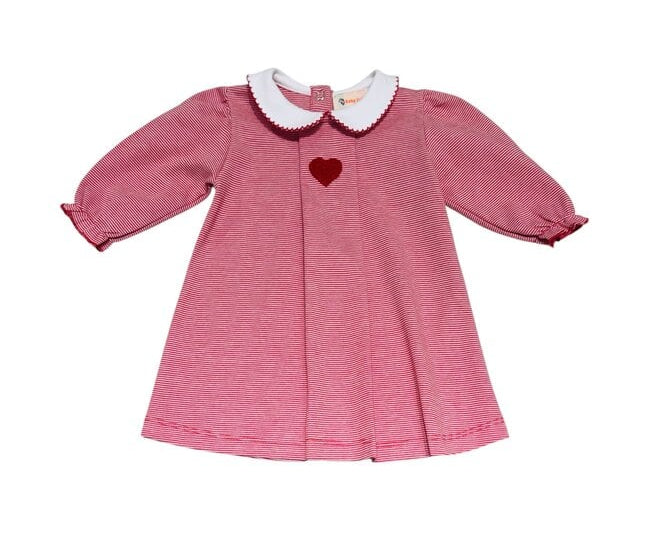 Red & White Striped Heart Dress