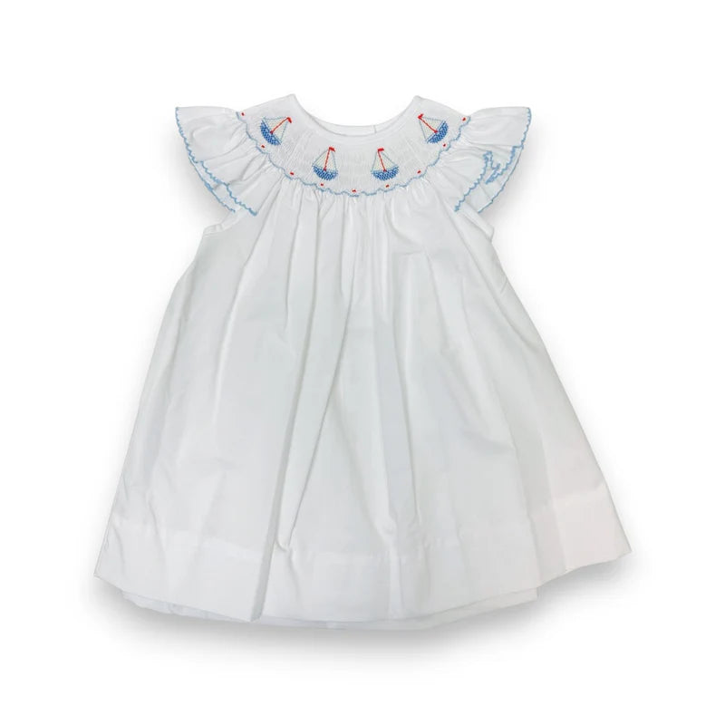 White Poplin Sailboat Angel Wing Bishop