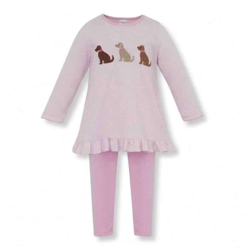 Lab Pink Knit Stripe Tunic Set