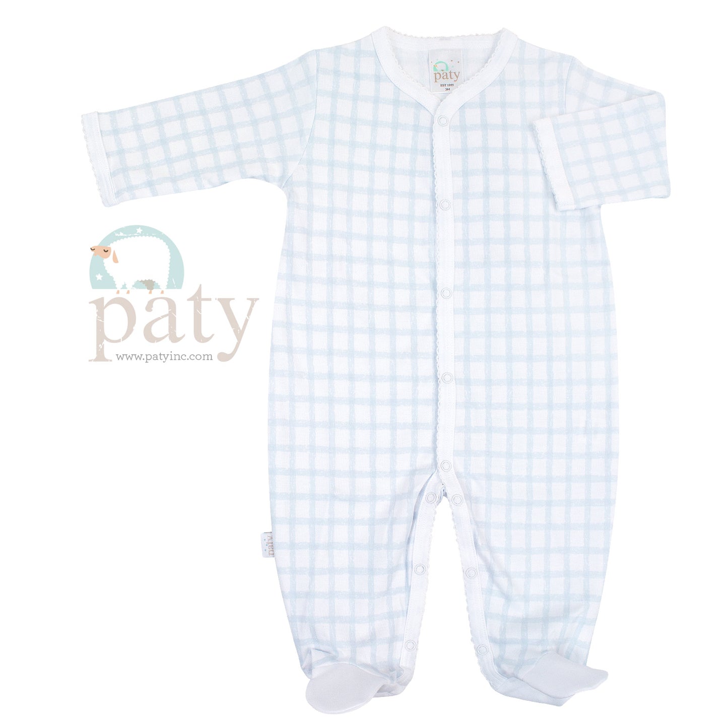 Pima Footie Blue Gingham