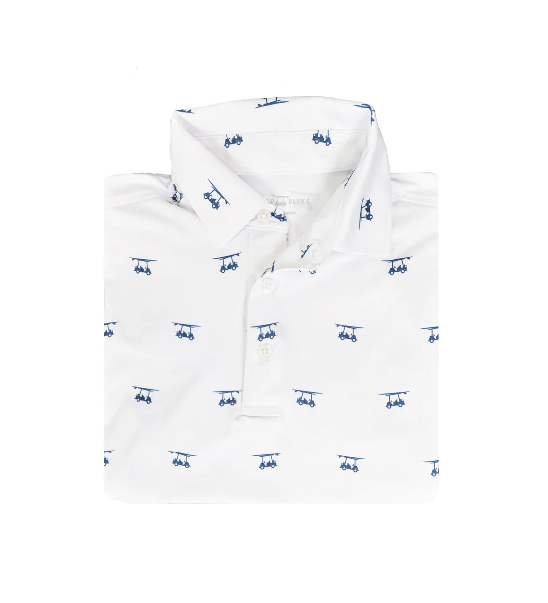 White Golf Pattern Polo