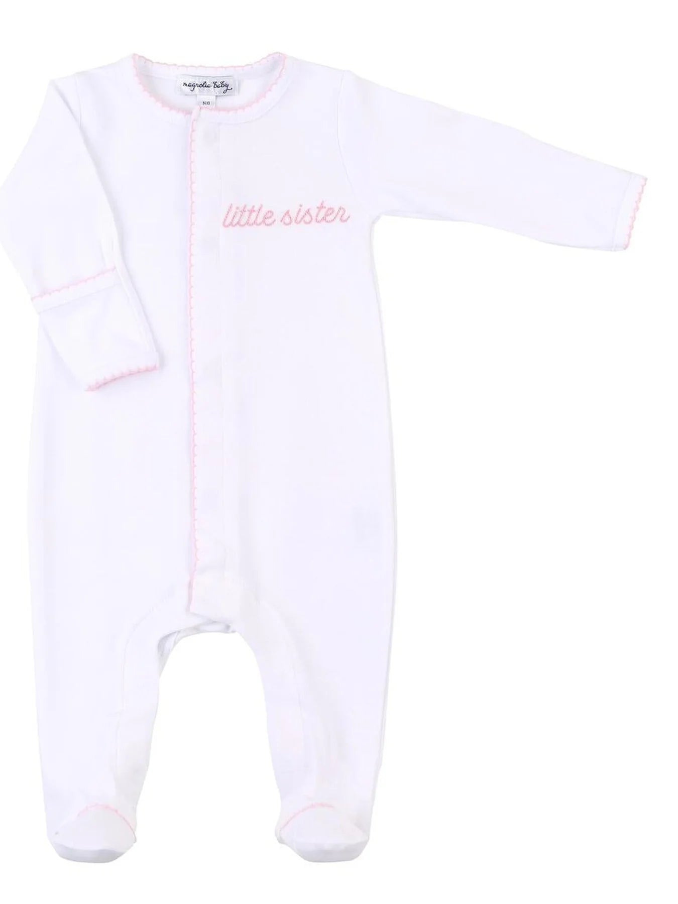 Little Sister Embroidered Footie 6m