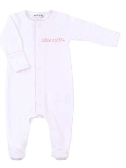 Little Sister Embroidered Footie 6m