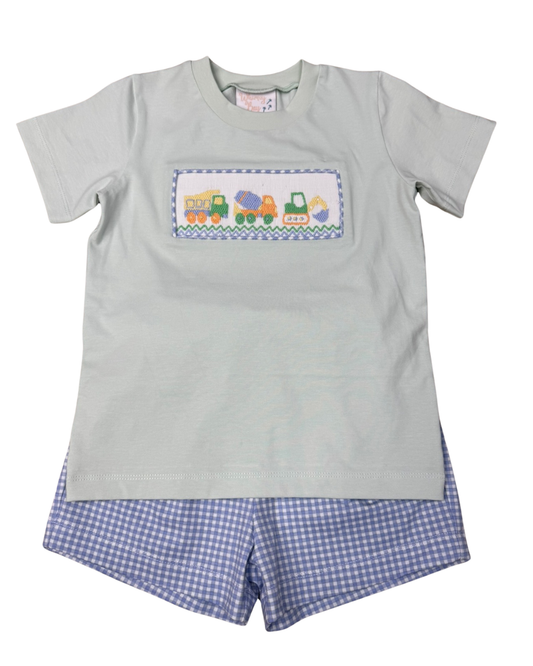 Construction Crew Smocked Short Set