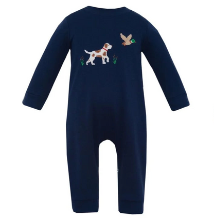 Hunting Dog Navy Knit Romper