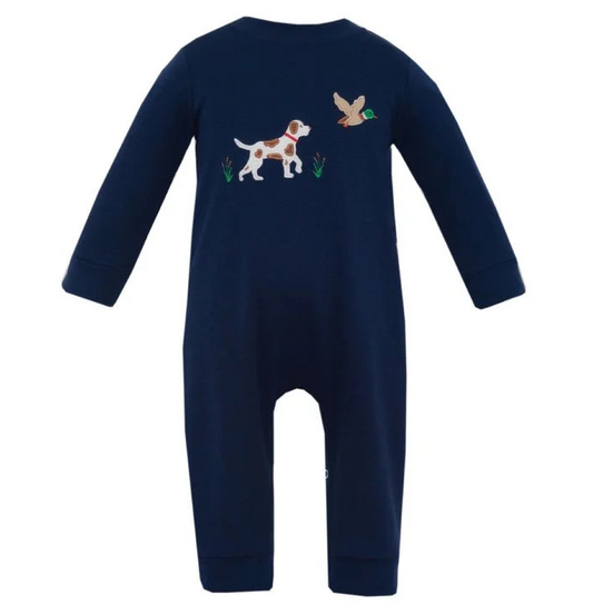 Hunting Dog Navy Knit Romper