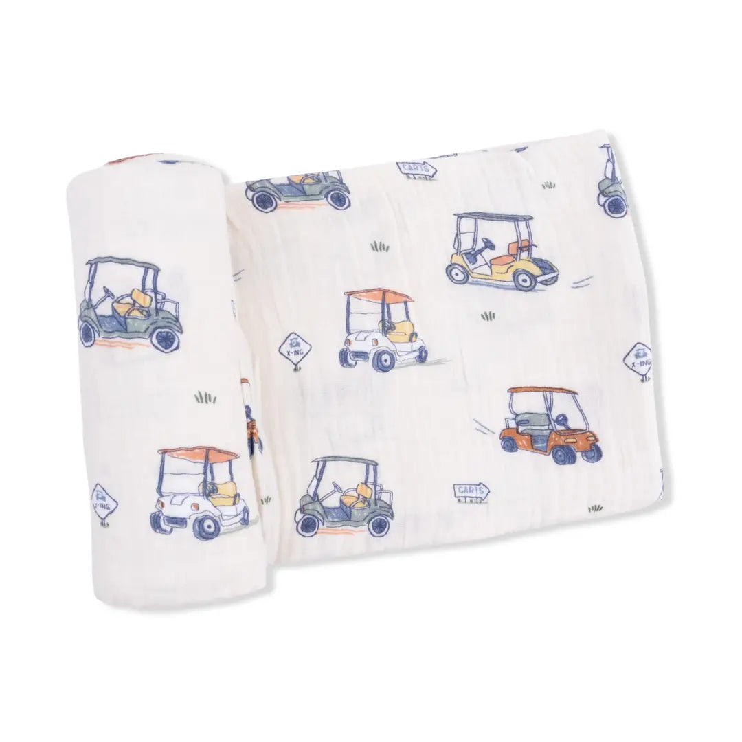 Zooming Golf Carts Swaddle Blanket